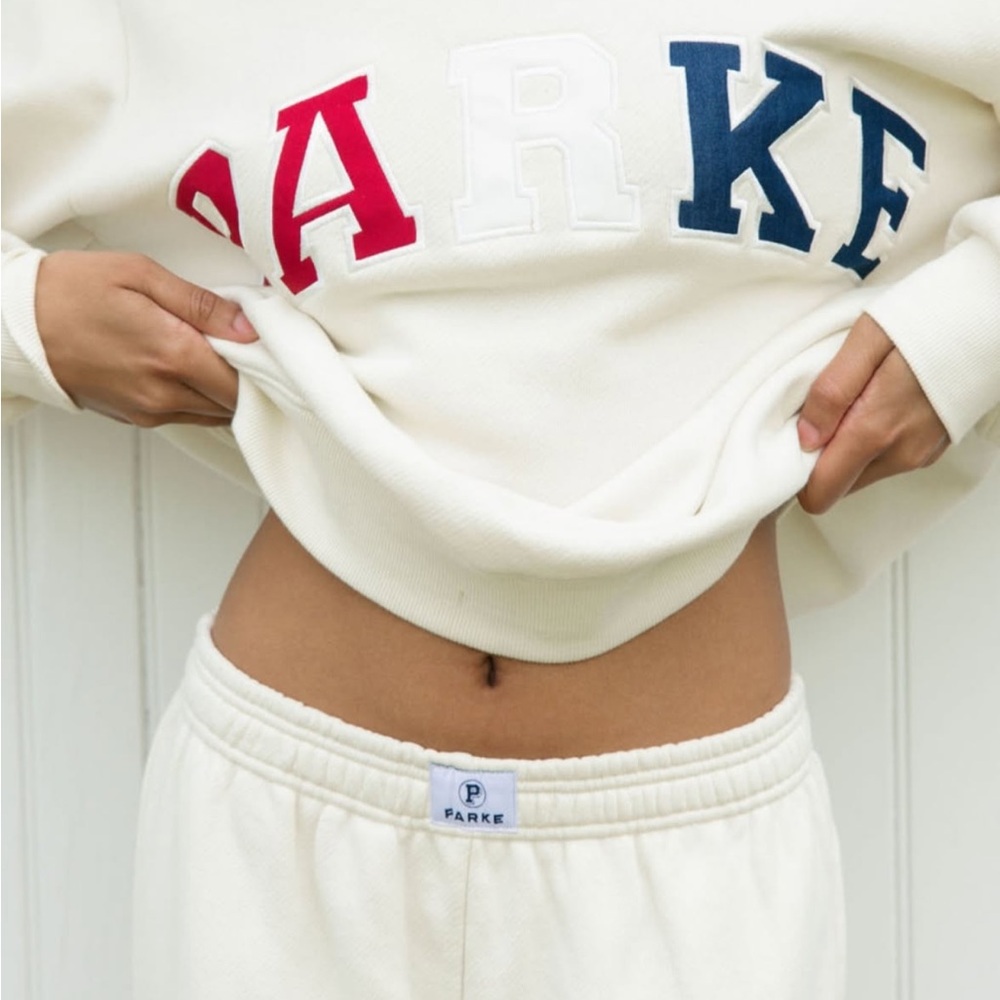 PARKE Women's Cream Crew Neck Sweater